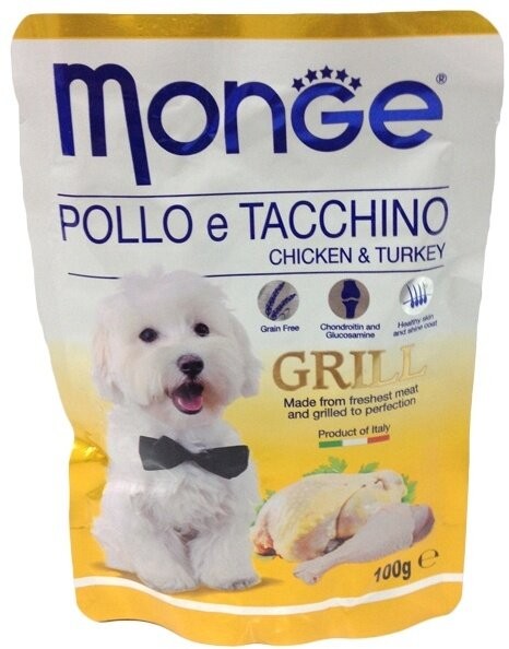 Monge Dog Grill Pouch 100г  для собак (курица с индейкой)