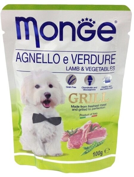 Monge Dog Grill Pouch 100г  для собак (ягненок с овощами)