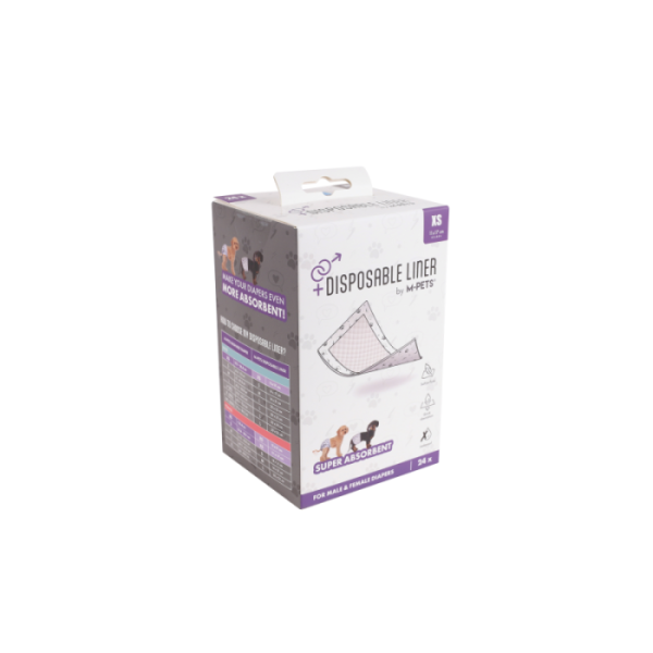M-PETS Прокладки для собак впитывающие для многоразовых подгузников, XS, 11х17см, 24шт/упак