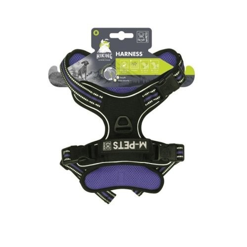 M-PETS Шлейка Hiking, размер M, длина шеи 35-60 см, длина груди 40-75 см, ширина 25 мм, цвет синий э